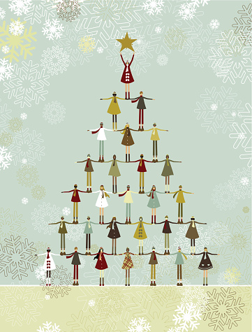 Christmas tree of children