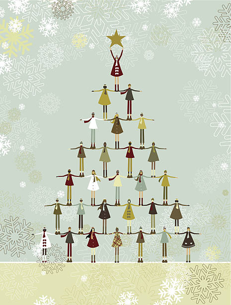 Christmas tree of children vector art illustration