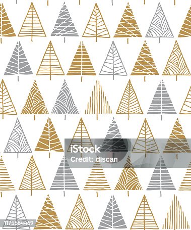 istock Christmas tree seamless pattern background. 1175684469