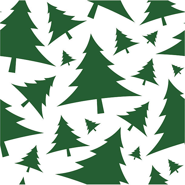 Christmas tree seamless vector wallpaper vector art illustration