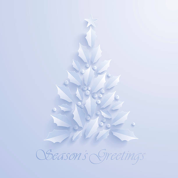 bildbanksillustrationer, clip art samt tecknat material och ikoner med christmas tree. seasons greeting. - frozen leaf