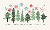 istock Christmas trees greeting card 1287194578