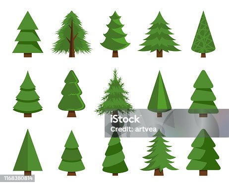 istock Christmas trees vector set stock illustration 1168380814