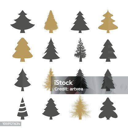 istock Christmas trees vector set 1059121634