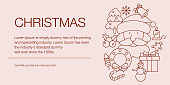 Christmas. Web Banner Composition Icons. Editable Stroke. Vector illustration.