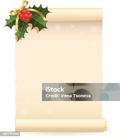 istock Christmas wish list with holly on top 165791349