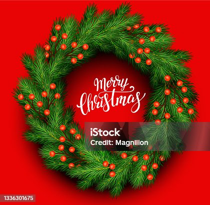 istock Christmas Wreath 1336301675