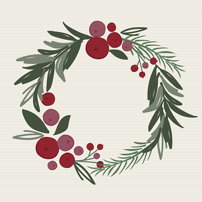 Download Christmas Wreath Vector Illustration Wreath With Leaf And ...