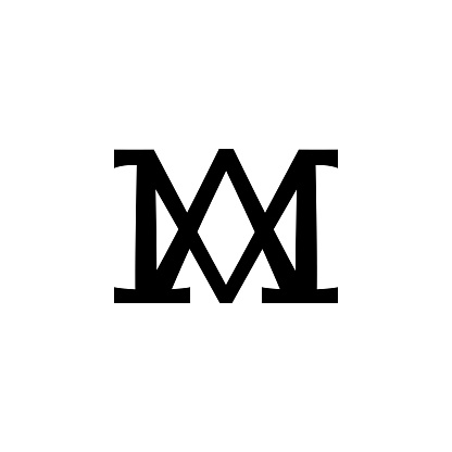 Christogram — Christian monogram of The Blessed Virgin Mary, Mother of God, Queen of Heaven, Our Lady, Madonna, Mediatrix of All Graces. (Ancient Medieval monogram). vector