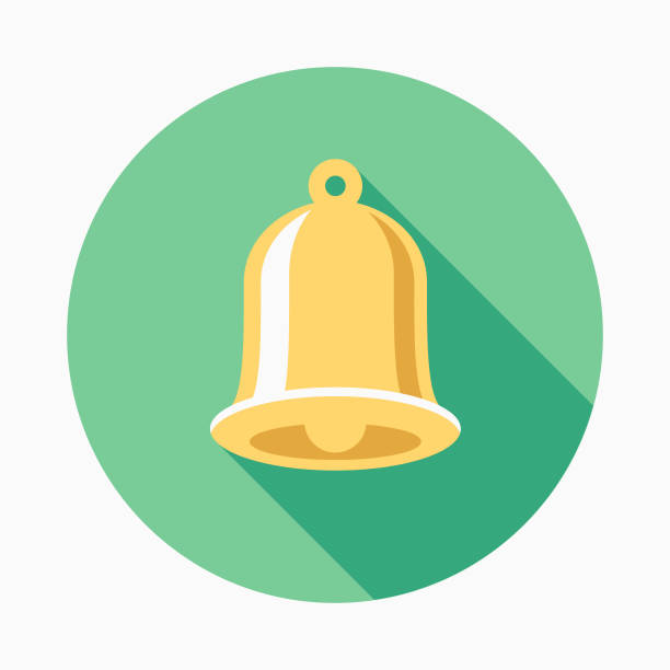 Church Bell Flat Design Easter Icon with Side Shadow  easter sunday stock illustrations