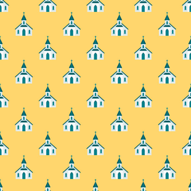 Church Easter Seamless Pattern  easter sunday stock illustrations
