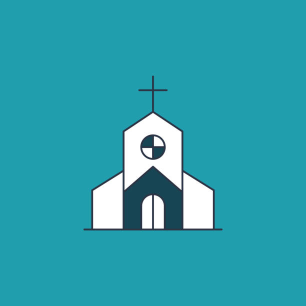Church Flat Design Easter Icon  easter sunday stock illustrations