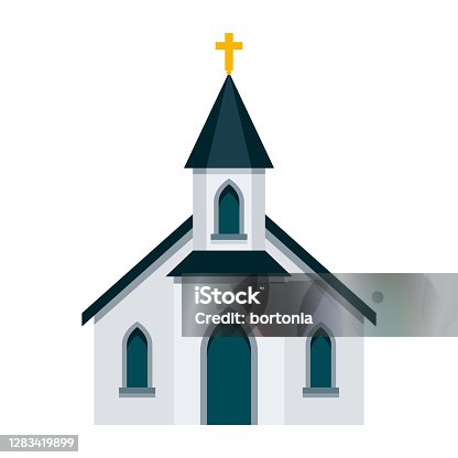 istock Church Icon on Transparent Background 1283419899