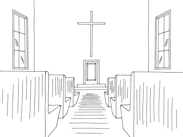 298 Drawing Of Inside Church Illustrations & Clip Art - iStock
