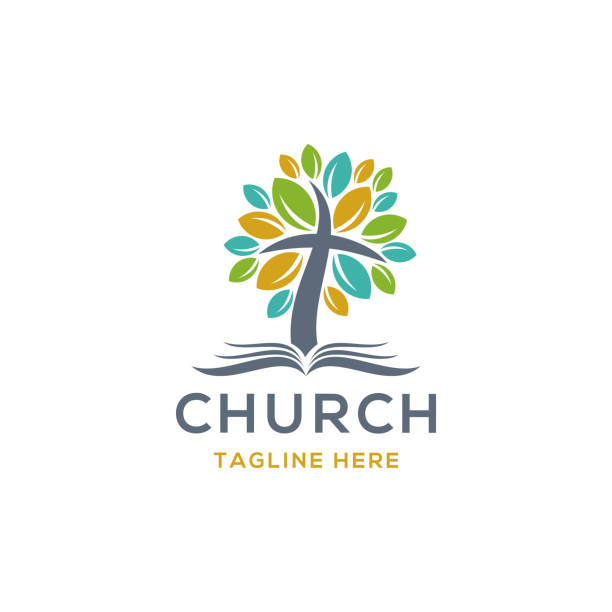 ilustraciones, imágenes clip art, dibujos animados e iconos de stock de logotipo de la iglesia - church