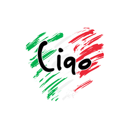 Ciao Lettrage De La Main Bonjour En Langue Italienne Isolé Sur Fond