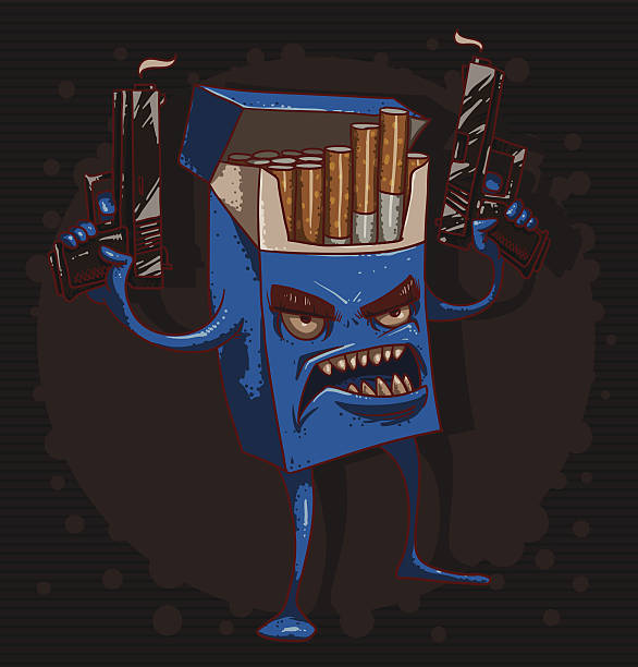 Cigarettes kill, blue Ai EPS10 Smoking Kills stock illustrations