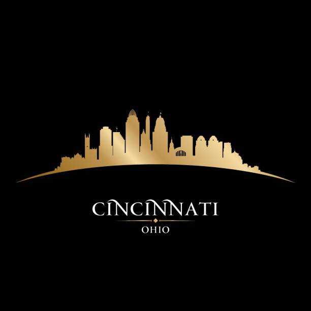 Cincinnati Ohio city skyline silhouette Cincinnati Ohio city skyline vector silhouette illustration cincinnati stock illustrations