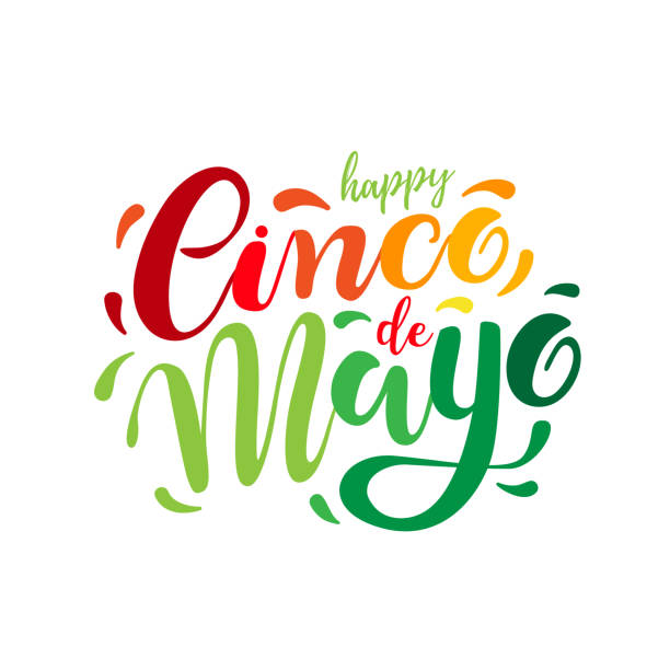 Cinco de Mayo, hand drawn lettering. Perfect for poster, greeting card, logo, t-shirt, banner. Vector illustration EPS 10向量藝術插圖