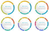 Circle arrows for infographics, 3 - 8 arrows, vector eps10 illustration