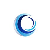 circle elements logo, blue sphere symbol icon vector design illustration
