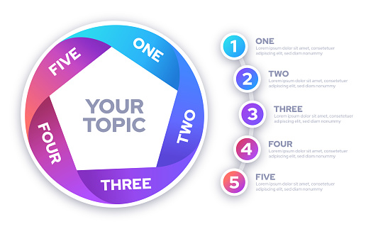 Circle Five Topic Infographic Design