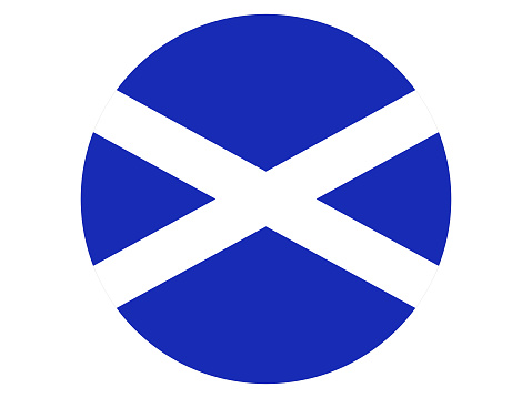 Circle flag of Scotland on white background