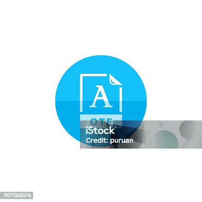 istock Circle icon - Open type file format 907568076