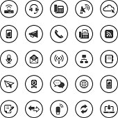 An illustration of communication icons set for your web page, presentation, & design products.