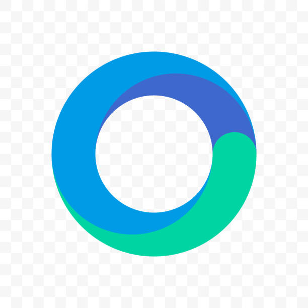 Circle line logo. Vector icon of blue gradient circular lines Circle line logo. Vector icon of blue gradient circular lines blue symbols stock illustrations