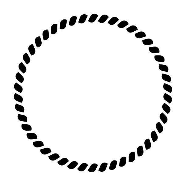 ilustrações de stock, clip art, desenhos animados e ícones de circle of rope pattern. ornamental decorative frame. black vector illustration - snowboard