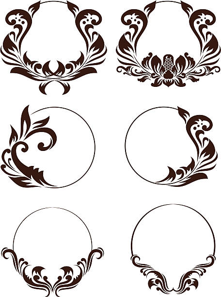 Circle Ornament Set vector art illustration