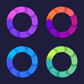 Circle round design rotation line gradient design elements.