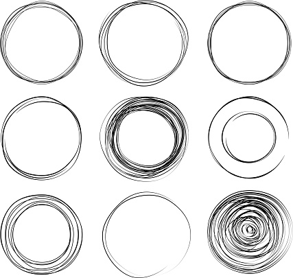 set of hand drawn circles