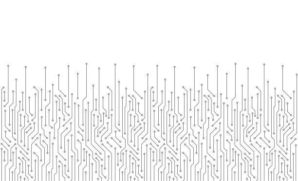 ilustrações de stock, clip art, desenhos animados e ícones de circuit board texture background, seamless pattern - computação gráfica