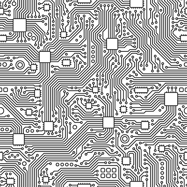 Circuit Board Vector - Seamless Tile A detailed seamless tile circuit board texture. Can be easily colored and used in your design. mother board stock illustrations