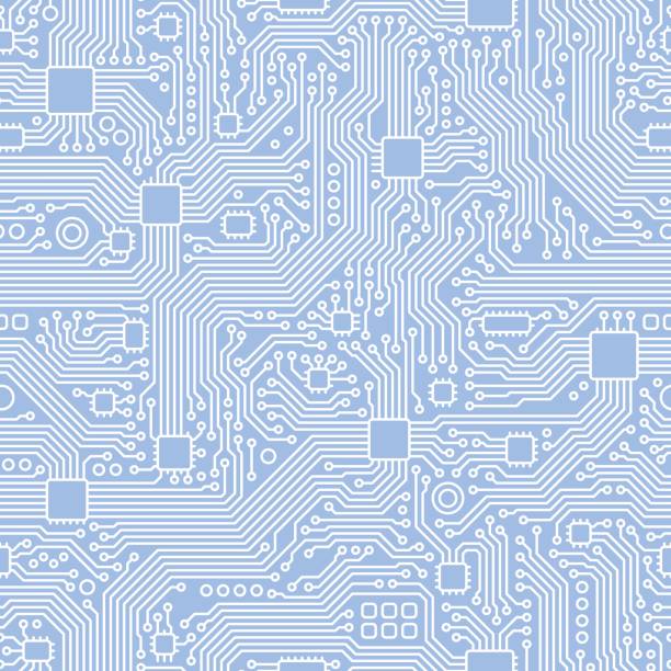 Circuit Board Vector - Seamless Tile A highly detailed seamless tile circuit board texture. Can be easily colored and used in your design. circuit board illustrations stock illustrations