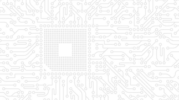 회로 연결 컴퓨터 디지털 배경 - 컴퓨터 칩 stock illustrations