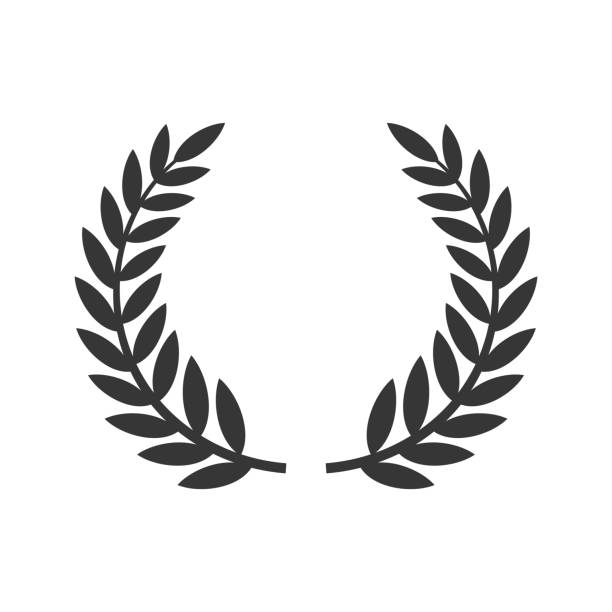 Circular Laurel Foliate Icon. Film Festival Award. Vector Circular Laurel Foliate Icon. Film Festival Award. Vector illustration wreath stock illustrations