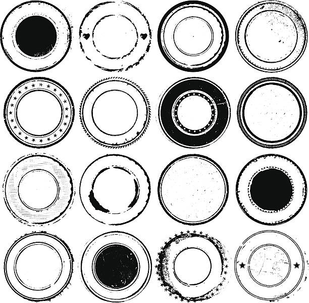 circular rubber stamps - mühür damga stock illustrations