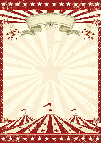A vintage circus background with sunbeams for your entertainment