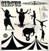 Circus Performers - Entertainment Event illustration. Circus tent. Check out my "Big Top Circus" light box for more.