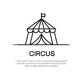 Circus Vector Line Icon - Simple Thin Line Icon, Premium Quality Design Element