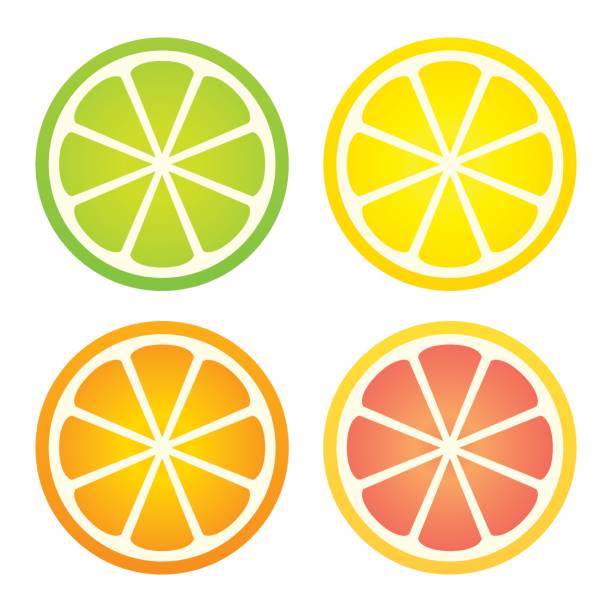 ilustrações de stock, clip art, desenhos animados e ícones de citrus fruit icon set - lime