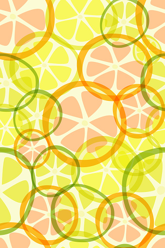 citrus seamless pattern. geometric seamless pattern of oranges, lemons and grapefruits. stock vector illustration.