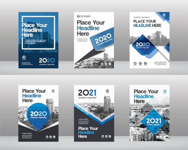 city business book cover design hintergrundvorlage - bericht stock-grafiken, -clipart, -cartoons und -symbole