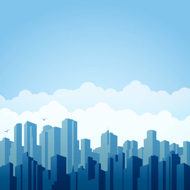 City background Vector illustration of a city landscape background. city backgrounds stock illustrations