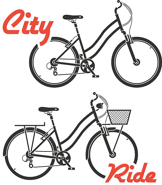 stockillustraties, clipart, cartoons en iconen met city bicycles - fietsen strand