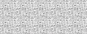 City Life Elements Seamless Pattern and Background with Line Icons