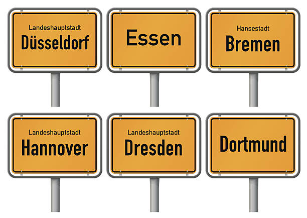 granice oznak głównych niemieckich miast, część 2 - dortmund stock illustrations